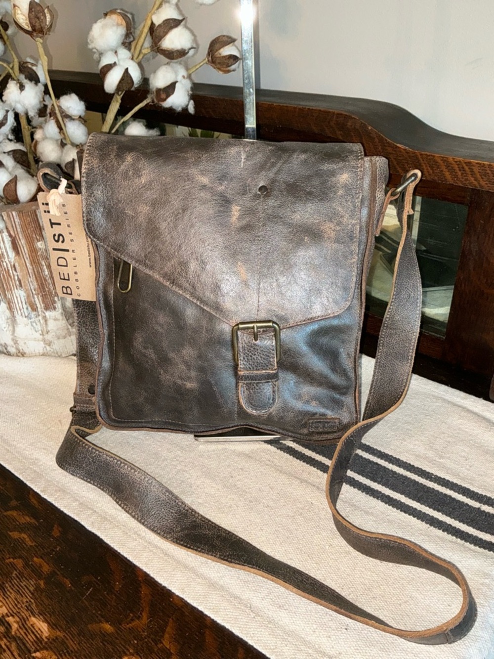 NWT Bed Stu Leather Venice Beach Crossbody Shoulder Bag Teak Lux MSRP $240